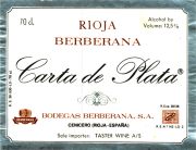 Rioja_Berberana_Carta de  Plata 1980
